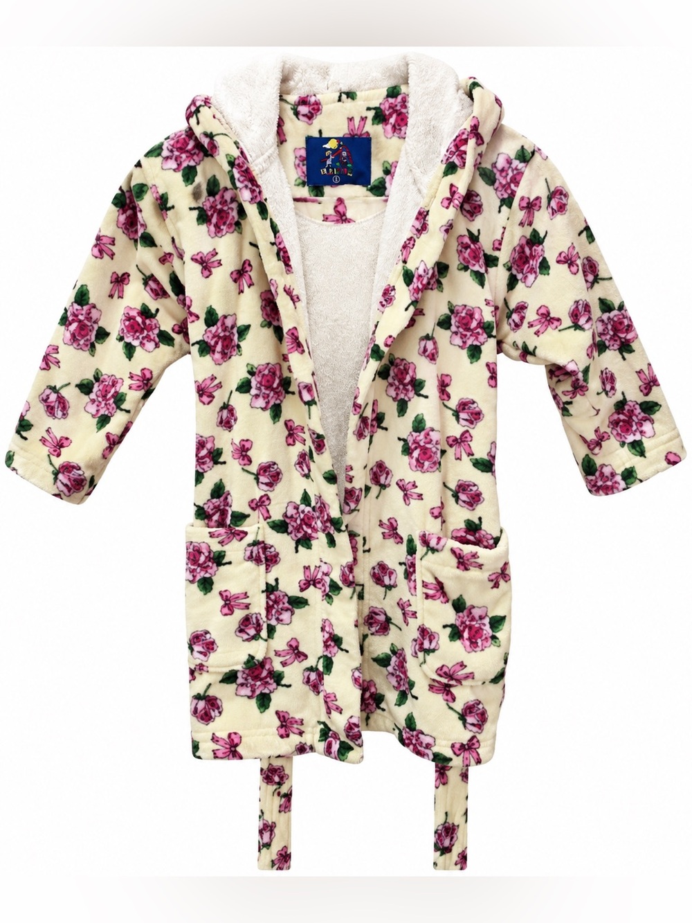 BRATZ vintage yellow Floral Robe size Large kids youth 100% cotton